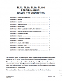 repair manual New Holland Tractor TL70, TL80, TL90, TL100 Repair Manual PDF