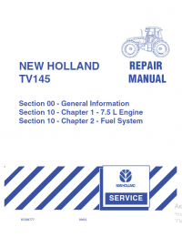 repair manual New Holland Tractor TV145 Repair Manual PDF