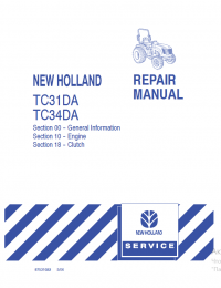repair manual New Holland Tractor TC31DA, TC34DA Repair Manual PDF