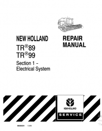 repair manual New Holland TR89, TR99 Tractor Repair Manual PDF