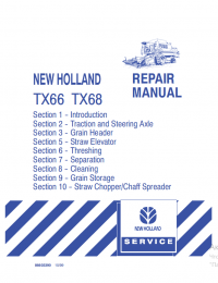 repair manual New Holland Combine TX66, TX68 Repair Manual PDF