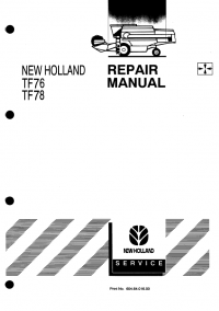 repair manual New Holland Machine TF76, TF78 Repair Manual PDF