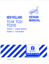 repair manual New Holland Tractor TC18, TC21, TC21D Repair Manual PDF