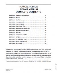 repair manual New Holland TC48DA, TC55DA Tractor Repair Manual PDF