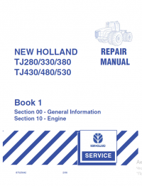 repair manual New Holland TJ280,330,380 TJ430,480,530 Tractor Repair Manual PDF
