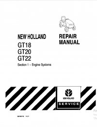 repair manual New Holland GT18, GT20, GT22 Garden Tractor Repair Manual PDF