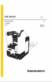 repair manual JUNGHEINRICH Truck ESE 420/430 Operating Instructions PDF