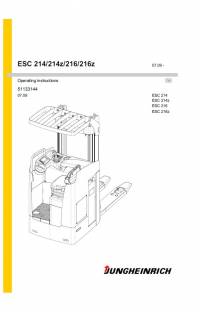 repair manual JUNGHEINRICH Truck ESC 214/214z/216/216z Operating Instructions PDF