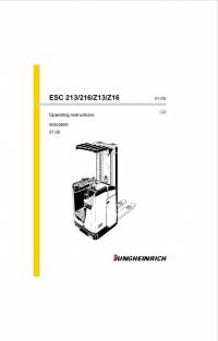 repair manual JUNGHEINRICH Truck ESC 213/216/Z13/Z16 Operating Instructions PDF