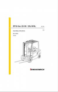 repair manual JUNGHEINRICH Truck EFG-Vac 22-30/25L/S/SL Operating Instructions PDF
