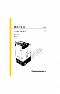 repair manual JUNGHEINRICH Truck EKE 30-2 ac Operating Instructions PDF