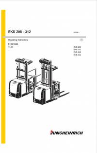 repair manual JUNGHEINRICH Truck  EKS 208 - 312 Operating Instructions PDF