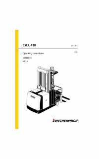 repair manual JUNGHEINRICH Truck EKX 410 Operating Instructions PDF