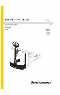repair manual JUNGHEINRICH Truck EJE 110/116/118/120 Operating Instructions PDF