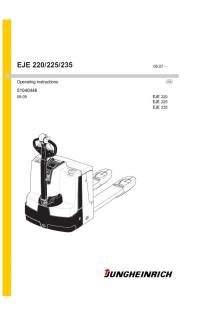 repair manual JUNGHEINRICH Truck  EJE 220/225/235 Operating Instructions PDF