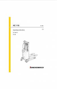repair manual JUNGHEINRICH Truck HC 110 Operating Instructions PDF