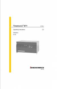 repair manual JUNGHEINRICH Timetronic ET1 Operating Instructions PDF