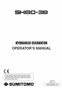 repair manual Sumitomo Hydraulic Excavator SH80-3B Operators Manual PDF