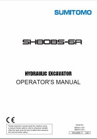 repair manual Sumitomo Hydraulic Excavator SH80BS-6A Operators Manual PDF