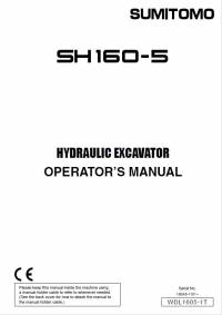 repair manual Sumitomo Hydraulic Excavator SH160-5 Operators Manual PDF