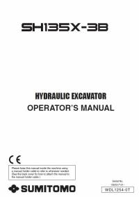 repair manual Sumitomo Hydraulic Excavator SH135X-3B Operators Manual PDF