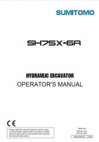 repair manual Sumitomo Hydraulic Excavator SH75X-6A Operators Manual PDF