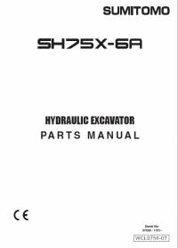 spare parts catalog Sumitomo Hydraulic Excavator SH75X-6A Parts Catalog PDF