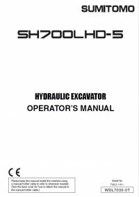 repair manual Sumitomo Hydraulic Excavator SH700LHD-5 Operation Manual PDF