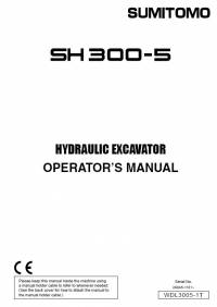 repair manual Sumitomo Hydraulic Excavator SH300-5 Operators Manual PDF