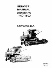 repair manual New Holland Combines 1400-1500 40481300 Service Manual PDF