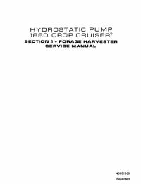 repair manual New Holland Hydrostatic Pump 1880 Crop Cruiser Service Manual PDF