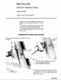 repair manual New Holland Harvesters Heavy-Duty PTO Shaft Service Instructions PDF