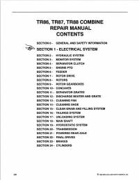 repair manual New Holland TR86, TR87, TR88 Combine 40008618 Repair Manual PDF