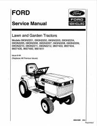 repair manual New Holland Ford Lawn and Garden Tractors 09GN2201 - 09GN2212, 9607433 - 9607435 Service Manual
