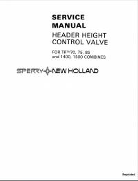 repair manual New Holland for TR 70, 75, 85 and 1400, 1500 Combines Service Manual PDF