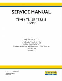 repair manual New Holland T5.95, T5.105, T5.115 Tractor 47505943 Service Manual PDF