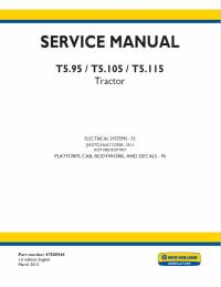 repair manual New Holland T5.95, T5.105, T5.115 Tractor 47505948 Service Manual PDF