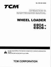 repair manual TCM Wheel Loader E804-2, E806-2 Operation and Maintenance Manual PDF