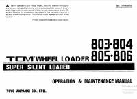 repair manual TCM Wheel Loader 803, 804, 805, 806 Operation and Maintenance Manual PDF