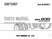 spare parts catalog TCM Wheel Loader 835 Supplement Parts Manual PDF
