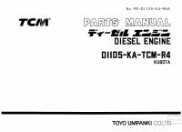 spare parts catalog TCM Kubota Diesel Engine 01105-KA-TCM-R4 Parts Manual PDF