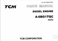 spare parts catalog TCM Isuzu Diesel Engine A-6BG1TQC Parts Catalog PDF