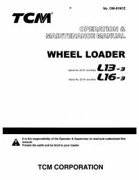 repair manual TCM Wheel Loader L13-3, L16-3 Operation and Maintenance Manual PDF