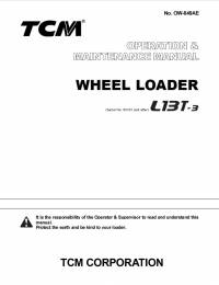 repair manual TCM Wheel Loader L13T-3 Operation and Maintenance Manual PDF