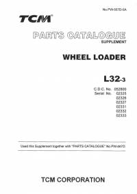 spare parts catalog TCM Wheel Loader L32-2 Parts Manual Supplement PDF