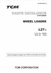 spare parts catalog TCM Wheel Loader L27-3 Parts Manual SUPPLEMENT PDF