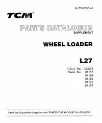 spare parts catalog TCM Wheel Loader L27 Parts Catalog SUPPLEMENT PDF