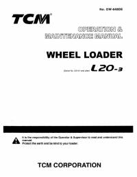 repair manual TCM Wheel Loader L20-3 Operation and Maintenance Manual PDF