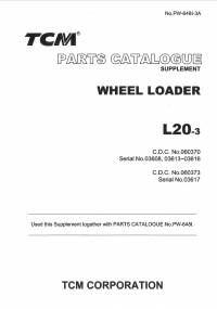 spare parts catalog TCM Wheel Loader L20-3 Parts Manual Supplement PDF