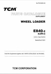 spare parts catalog TCM Wheel Loader E840-2 (L20-2) Parts Manual Supplement PDF